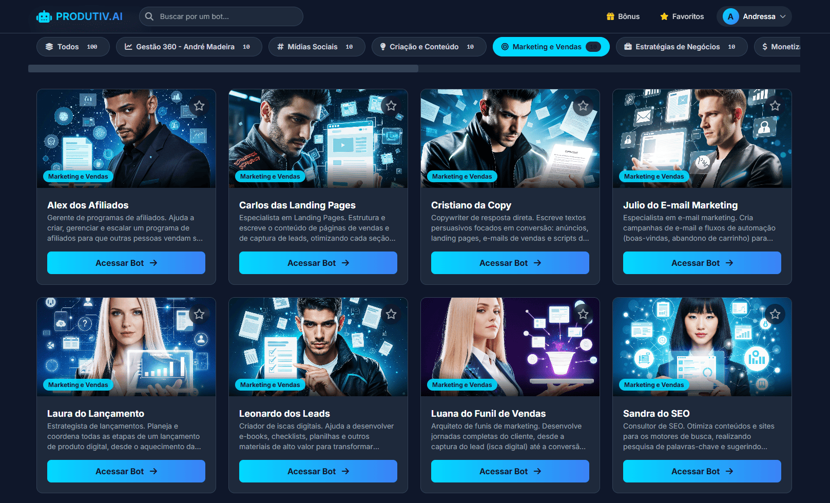 Categoria MARKETING E VENDAS